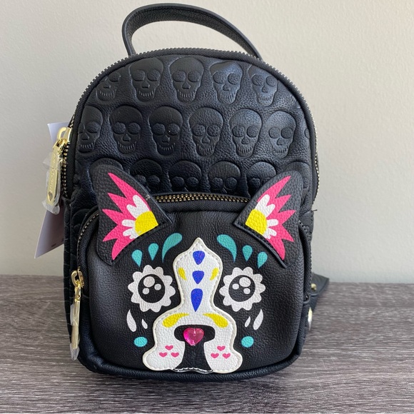 Betsey Johnson Handbags - NWT Betsey Johnson Frenchie Mini Skull Backpack